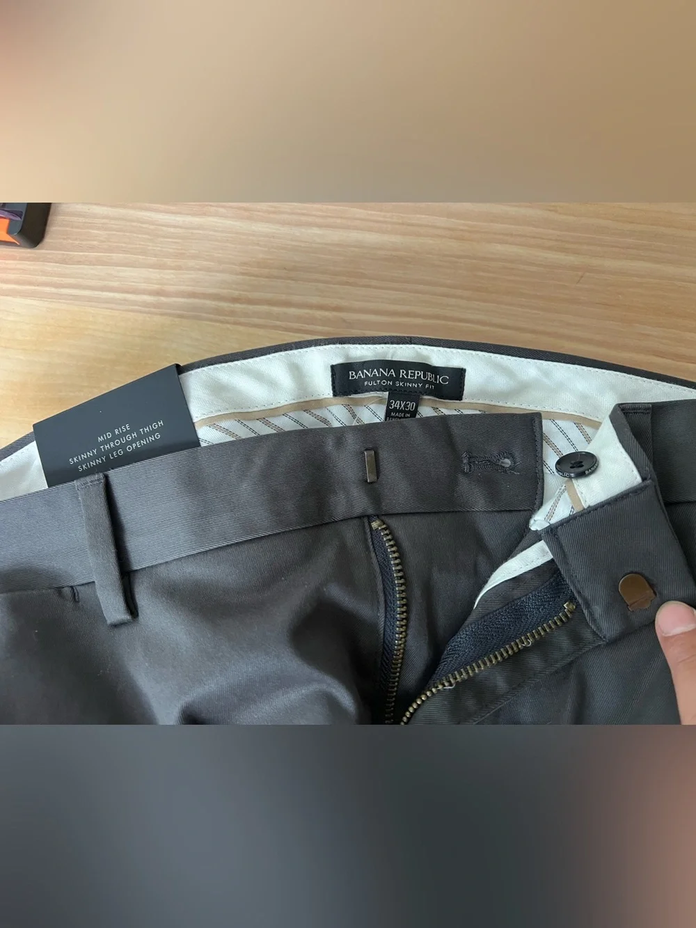 Banana Republic Rapid Movement Chinos Fulton skinny fit in Navy, Charcoal & Tan